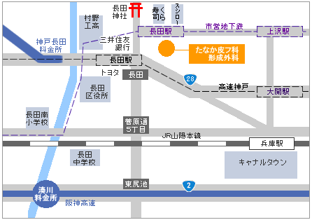 たなか皮フ科 地図